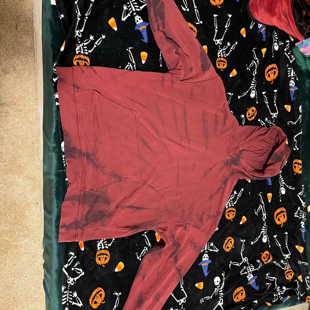Red and Black Tie-Dye Hoodie No boundaries